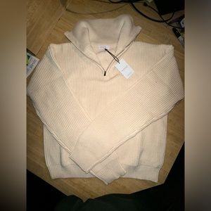 XLE Lauren Elizabeth Collection with LA Collective  Cream Quarter Zipped Sweater